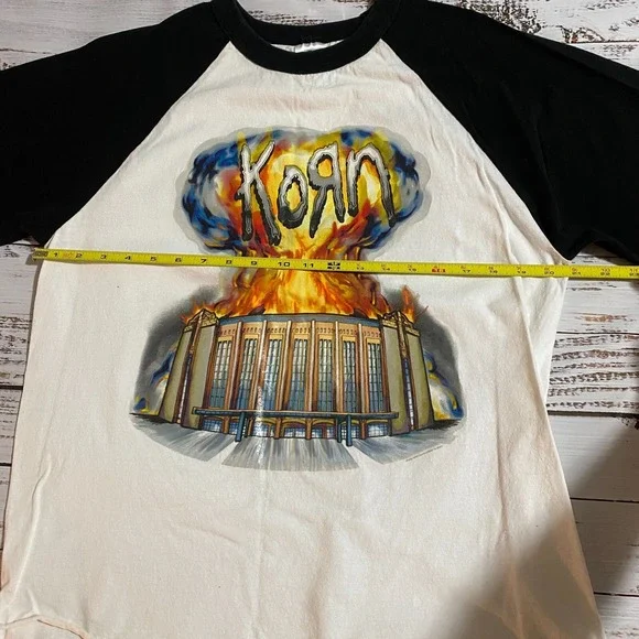 Vintage Korn Tour Shirt Tee Band Concert 2008 Baseball Rok 'n Roll Men's Large - Picture 6 of 11